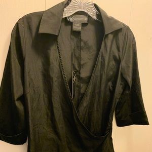 Elegant Collared Wrap Blouse